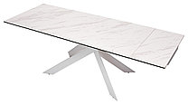 Стол SPYDER 160 MARBLES KL-99 Белый мрамор матовый, итальянская керамика/ белый каркас М-City, фото 3