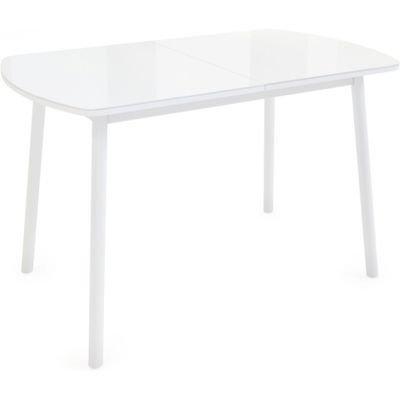 Стол ВИНЕР Mini раздвижной со стеклом, 940(1260)*64, Белый/Белый, фото 2