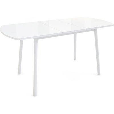 Стол ВИНЕР Mini раздвижной со стеклом, 940(1260)*64, Белый/Белый, фото 2