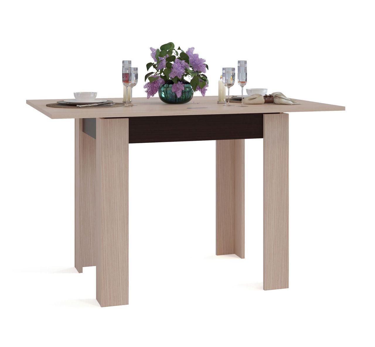 Кухонный стол СО-1 Подстолье Венге / Столешница, ножки Беленый дуб