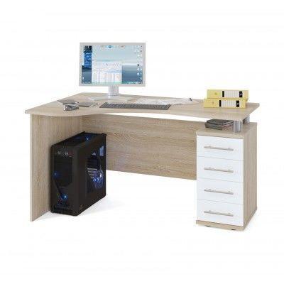 Письменный стол КСТ-104.1 Дуб сонома / Белый, Правый, фото 2