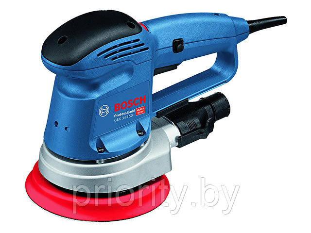 Эксцентриковая шлифмашина BOSCH GEX 34-150 в кор. (340 Вт, 150 мм, 9000 - 24000 кол/мин, регул. об.)