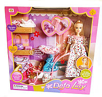 Беременная кукла Дефа Люси с малышом в коляске и аксессуарами Defa Lucy,детский игровой набор для девочки