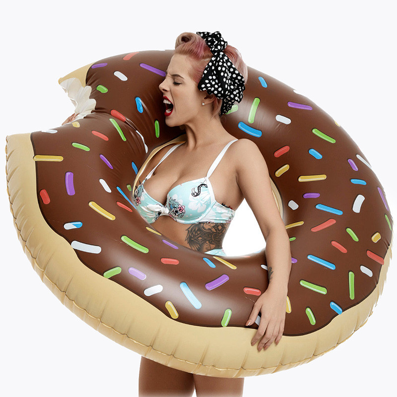 Надувной круг Коричневый Пончик 90 см