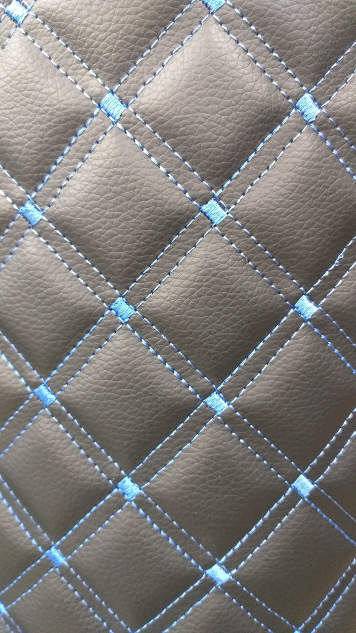 Ткань автомобильная Ромб-Квадрат в квадрате (синяя-нитка) 140х100 - фото 1 - id-p158372957