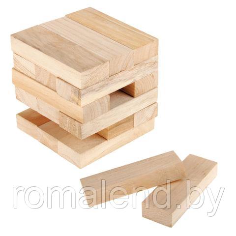 Игра настольная "Башня Баклуши", неокрашенные деревянные блоки. 01505 - фото 2 - id-p158371928