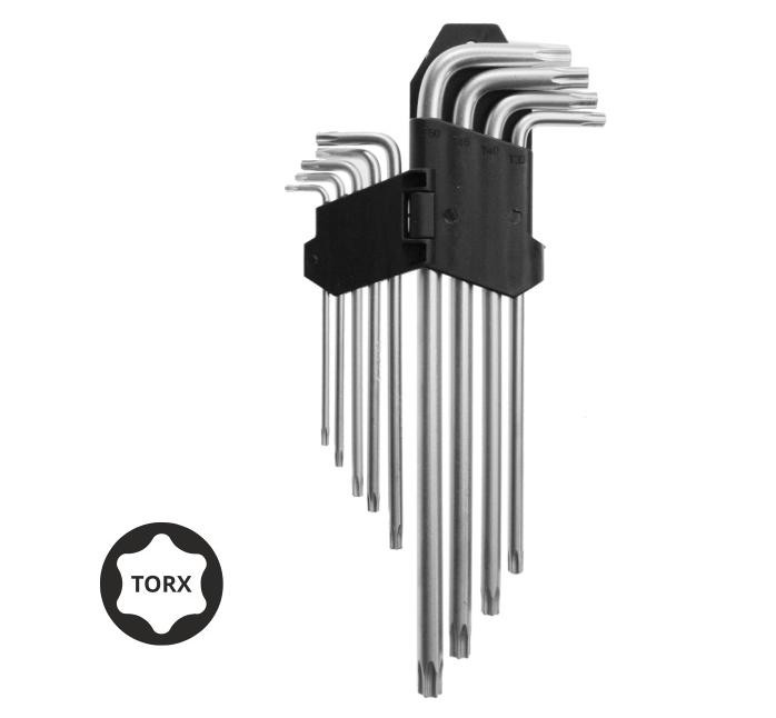 Набор удлиненных шестигранников TORX T10 - T50 9 шт AWTOOLS - фото 1 - id-p158376715