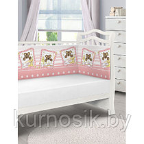 Бортик защитный для кроватки "Милые сони" Funecotex (арт.10140) розовый