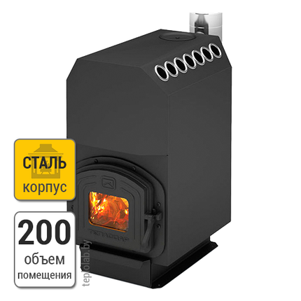 Теплодар ТОП-200 ДЧ печь отопительная со стеклом, фото 2