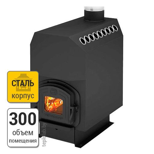Теплодар ТОП-300 ДЧ печь отопительная со стеклом - фото 1 - id-p64520730
