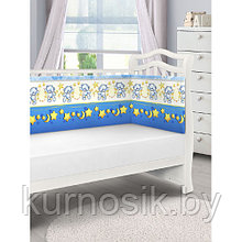 Бортик защитный для кроватки "Сонный мишка" FunEcotex (арт.10143) голубой