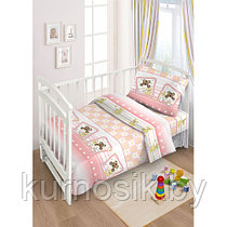 Комплект детского постельного белья "Милые сони" 3 предмета FunEcotex (арт.10051) розовый