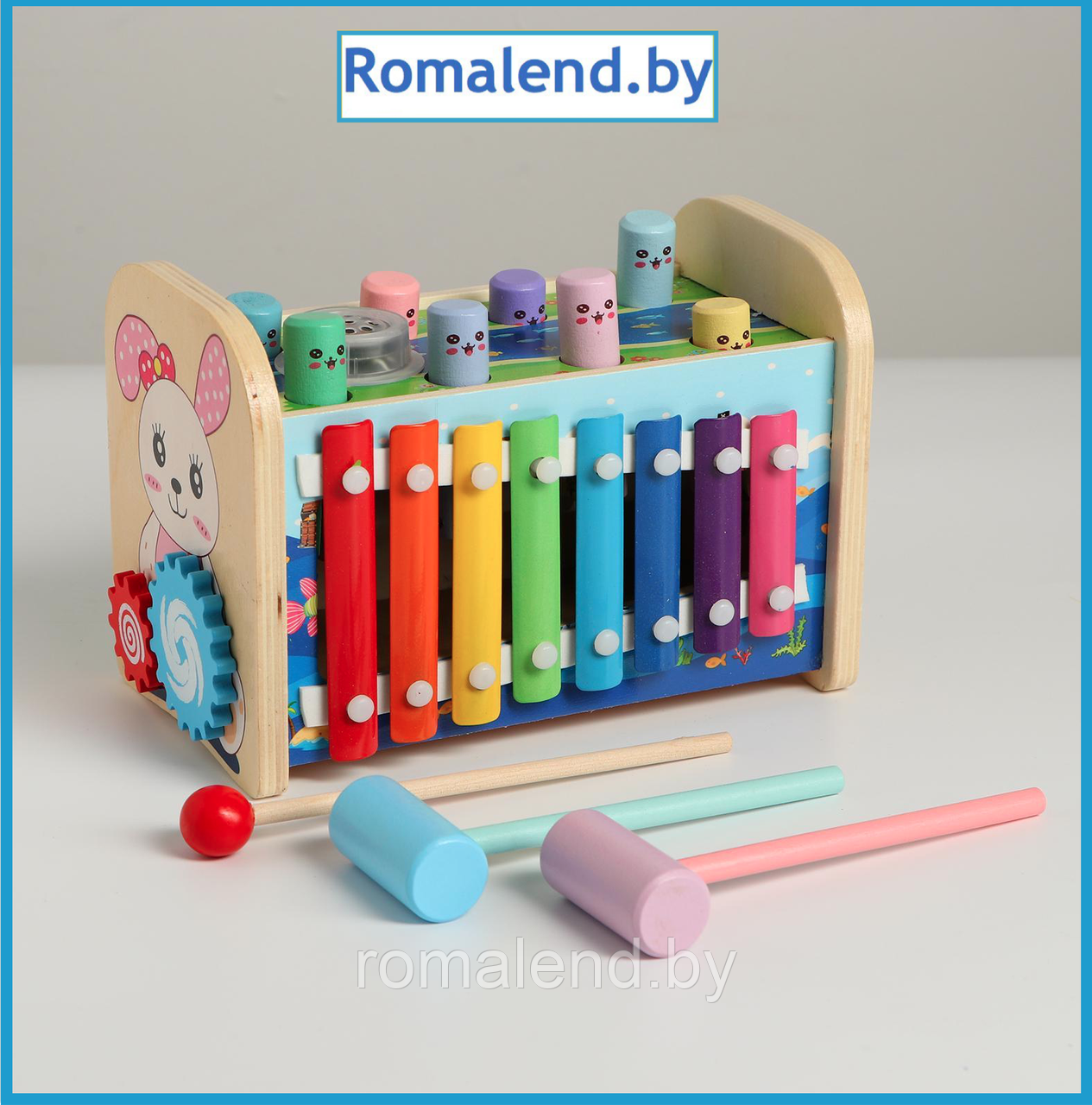 Деревянный ксилофон стучалка для детей HH-26 - фото 1 - id-p158386801