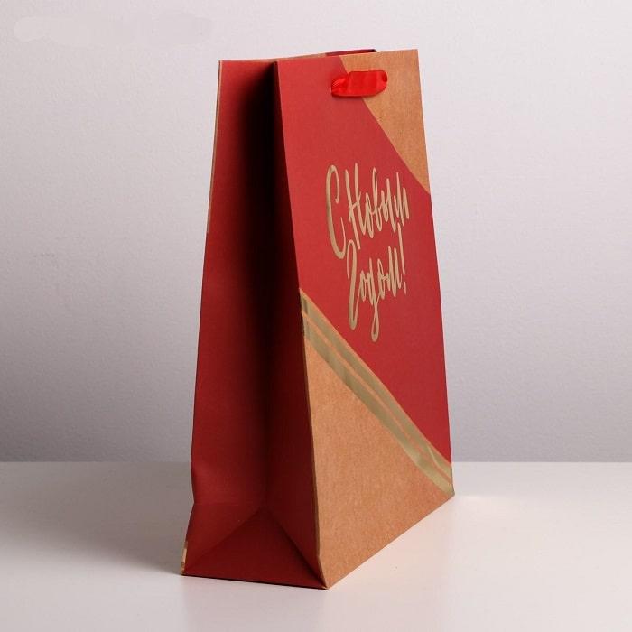 Подарочный пакет «С Новым годом» красный 26 × 30 × 9 см - фото 2 - id-p158410322
