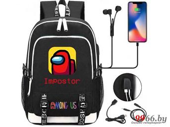 Детский школьный рюкзак Among Us NS12 USB подростковый ортопедический ранец портфель для мальчика подростка
