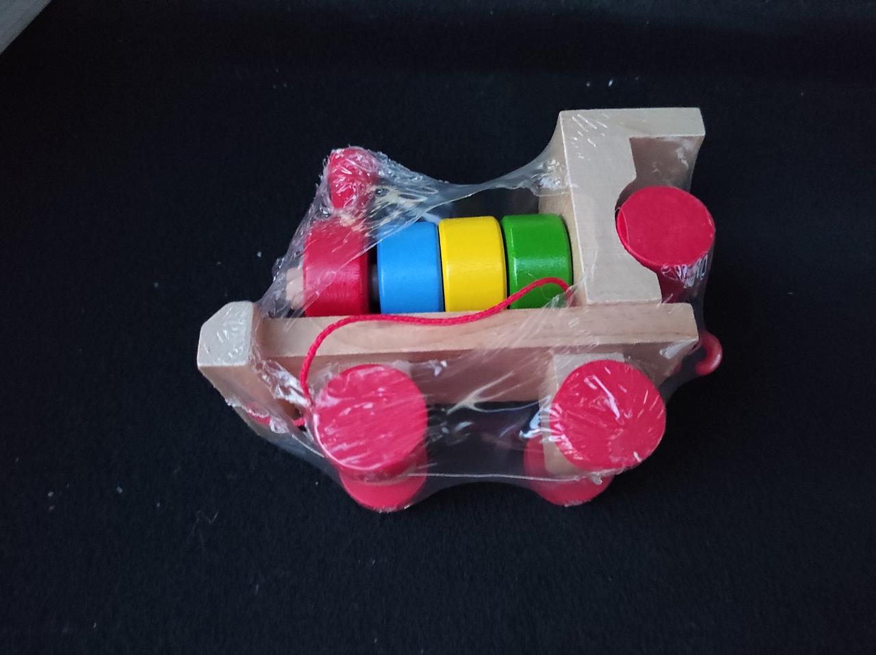 Детский деревянный Паровозик-каталка пирамидка арт. 408, детский деревянный игрушка сортер для малышей детей - фото 3 - id-p158421576