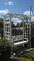 Пергола-арка садовая из массива сосны "Болонья Люкс" со скамьей