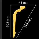 Потолочный плинтус GLANZEPOL GP110 (102*41*2000мм), фото 3