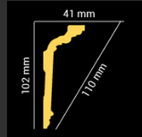Потолочный плинтус GLANZEPOL GP111 (102*41*2000мм), фото 3