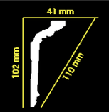 Потолочный плинтус GLANZEPOL GP110 GOLD (102*41*2000мм), фото 3