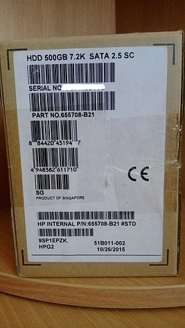 655708-B21 656107-001 Жесткий диск HP 500GB 7.2K 6G 2.5 SATA MDL SC, фото 2