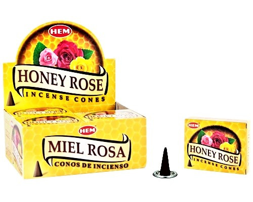 Благовония конусы Мёд Роза, HEM Honey Rose , 10шт - фото 1 - id-p158477998