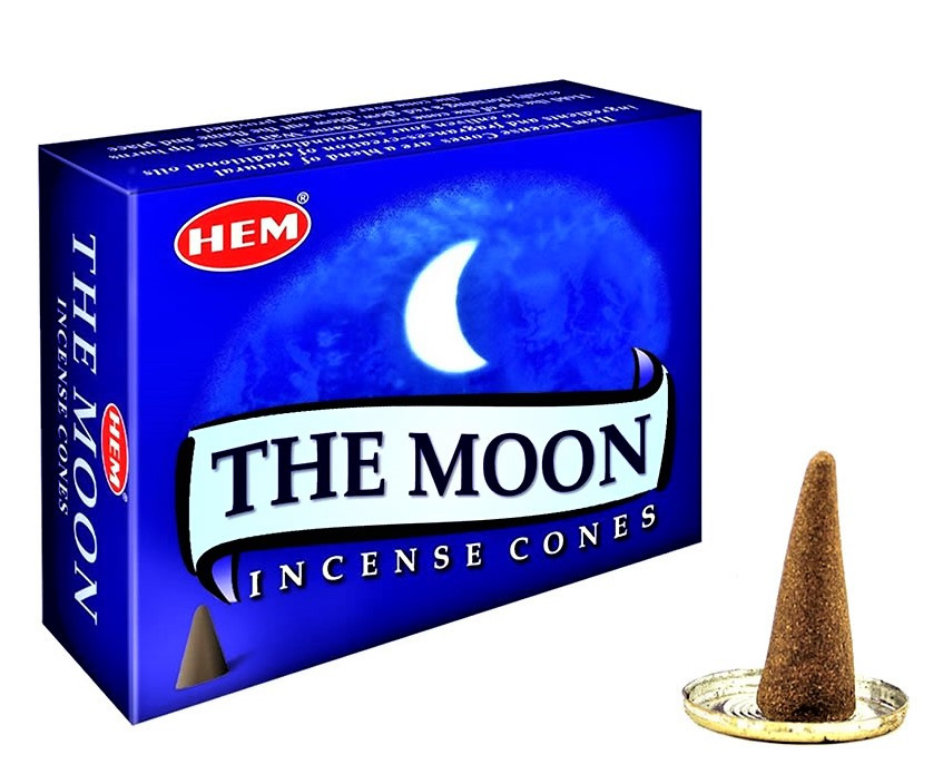 Благовония конусы Луна, HEM The Moon, 10шт - смолистый свежий аромат