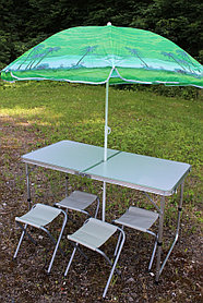 Набор-Туристический раскладной стол чемодан AUSINI (120х60х70), 4стула+зонтик