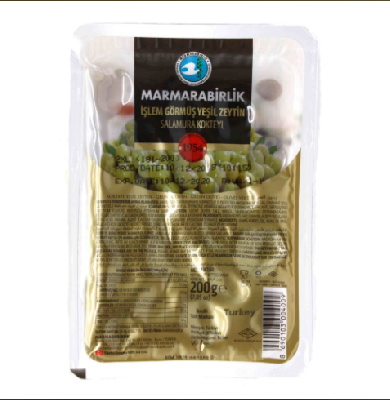 Оливки зеленые Marmarabirlik kokteyl 2XL, 200 гр. (Турция)