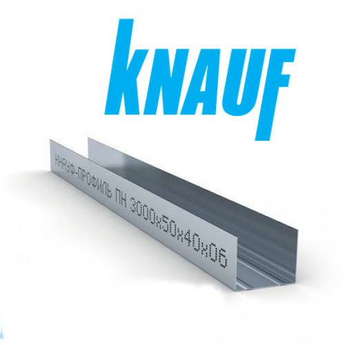 Профиль Knauf для гипсокартона UW: 50x40. Длина 3м. Толщина 0,6 мм - фото 1 - id-p158504226