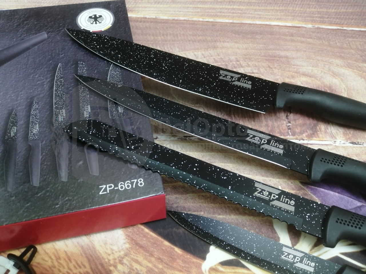 Набор ножей Zep Line c антибактериальным покрытием MarmoBio, 6 предметов ZP-6678 - фото 10 - id-p158516391