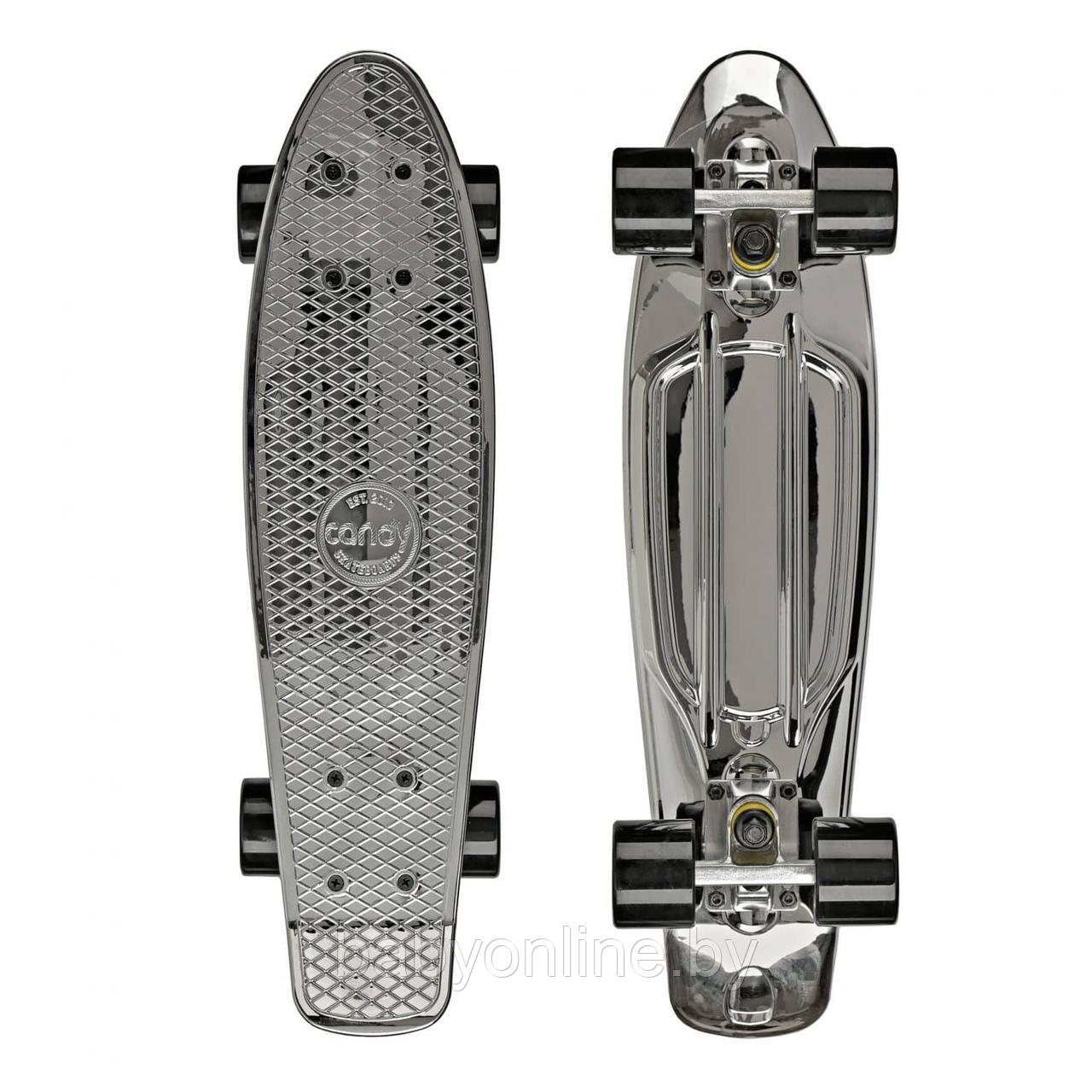 Скейтборд (пенни борд) размер 55см цвет серебро арт 3011S - фото 1 - id-p158542982