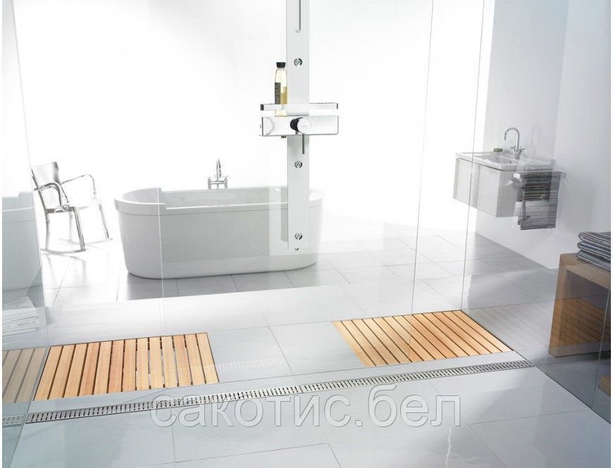 Душевой канал ACO ShowerDrain C-line (низкий, с вертикальным фланцем и решеткой) - фото 2 - id-p158559315