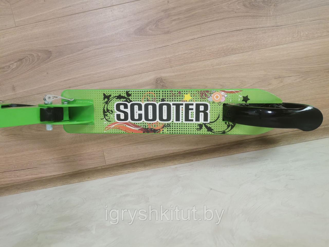 Самокат двухколёсный "Scooter" (зелёный), арт.3623B - фото 3 - id-p97202541