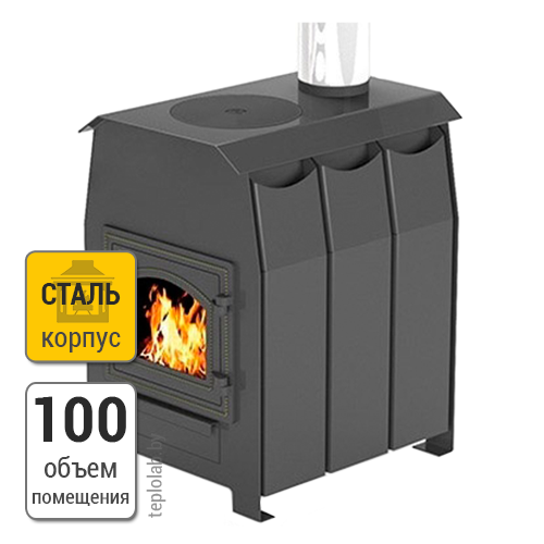  Комфорт 100 (ДТ-ЗС) печь отопительная со стеклом -  по .