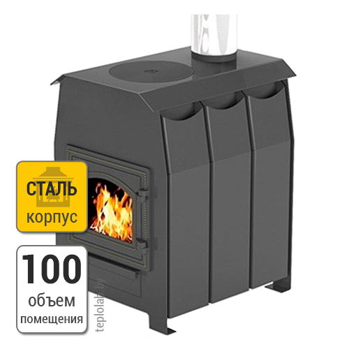 Везувий Комфорт 100 (ДТ-ЗС) печь отопительная со стеклом - фото 1 - id-p158581370