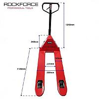 Rock FORCE Тележка гидравлическая ручная 3т (ручной и ножной спуск,длина вил 1220мл,материал