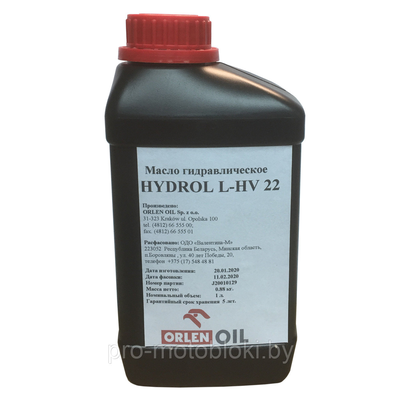 Масло гидравлическое для дровоколов Orlen Oil HYDROL L-HV 22 (1л) - фото 1 - id-p158582429