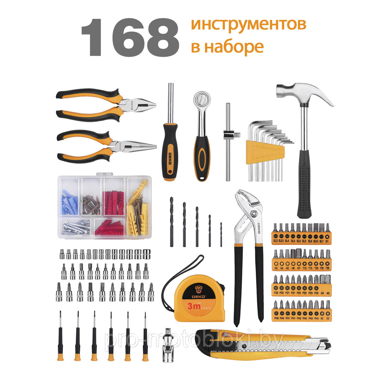 Набор инструмента для дома DEKO DKMT168 SET 168 - фото 5 - id-p158584925