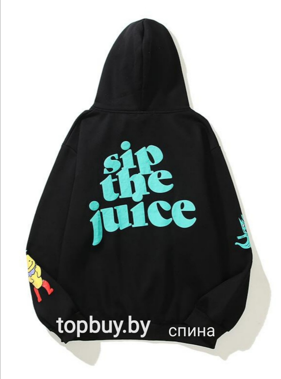 Худи чёрное "sip the Juice" - фото 2 - id-p158592914