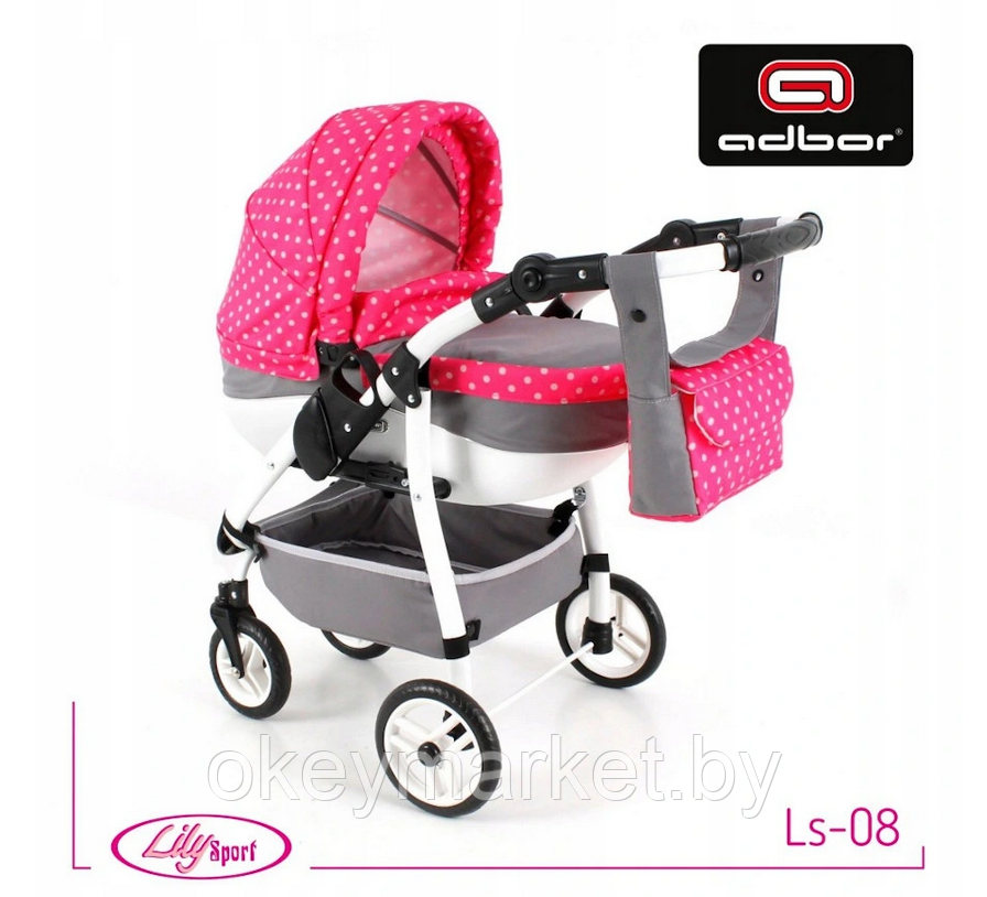 Детская кукольная коляска Adbor Lily Sport LS-08 - фото 1 - id-p158592927