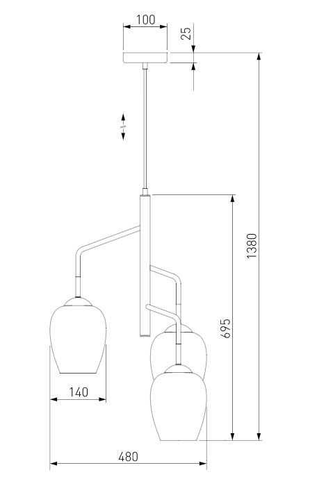Подвесной светильник со стеклянными плафонами Eurosvet 50086/3 хром - фото 4 - id-p158595476