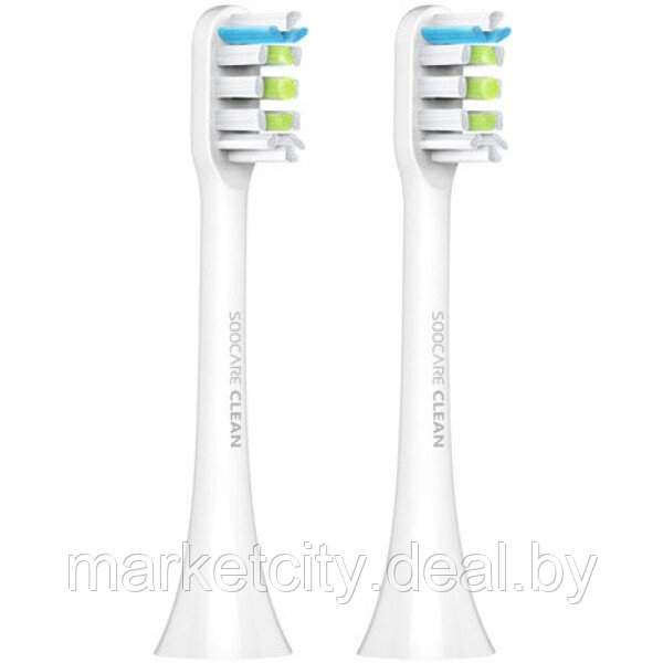 Сменные насадки для зубной щетки Toothbrush head for Xiaomi Soocare 2 шт X3 BH01 black/Pink/White - фото 4 - id-p158638200