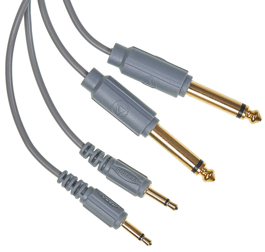Набор патч-кабелей Verbos Adapter Cable 3,5 - 6,3mm 150cm (2-Pack), grey - фото 3 - id-p158642019