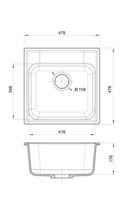 Кухонная мойка GranFest Quarz GF-Z48 - фото 7 - id-p158642263