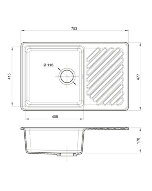 Кухонная мойка GranFest Quarz GF-ZL-52 - фото 7 - id-p158643088