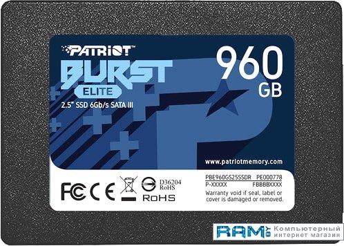SSD Patriot Burst Elite 960GB PBE960GS25SSDR - фото 1 - id-p158652934
