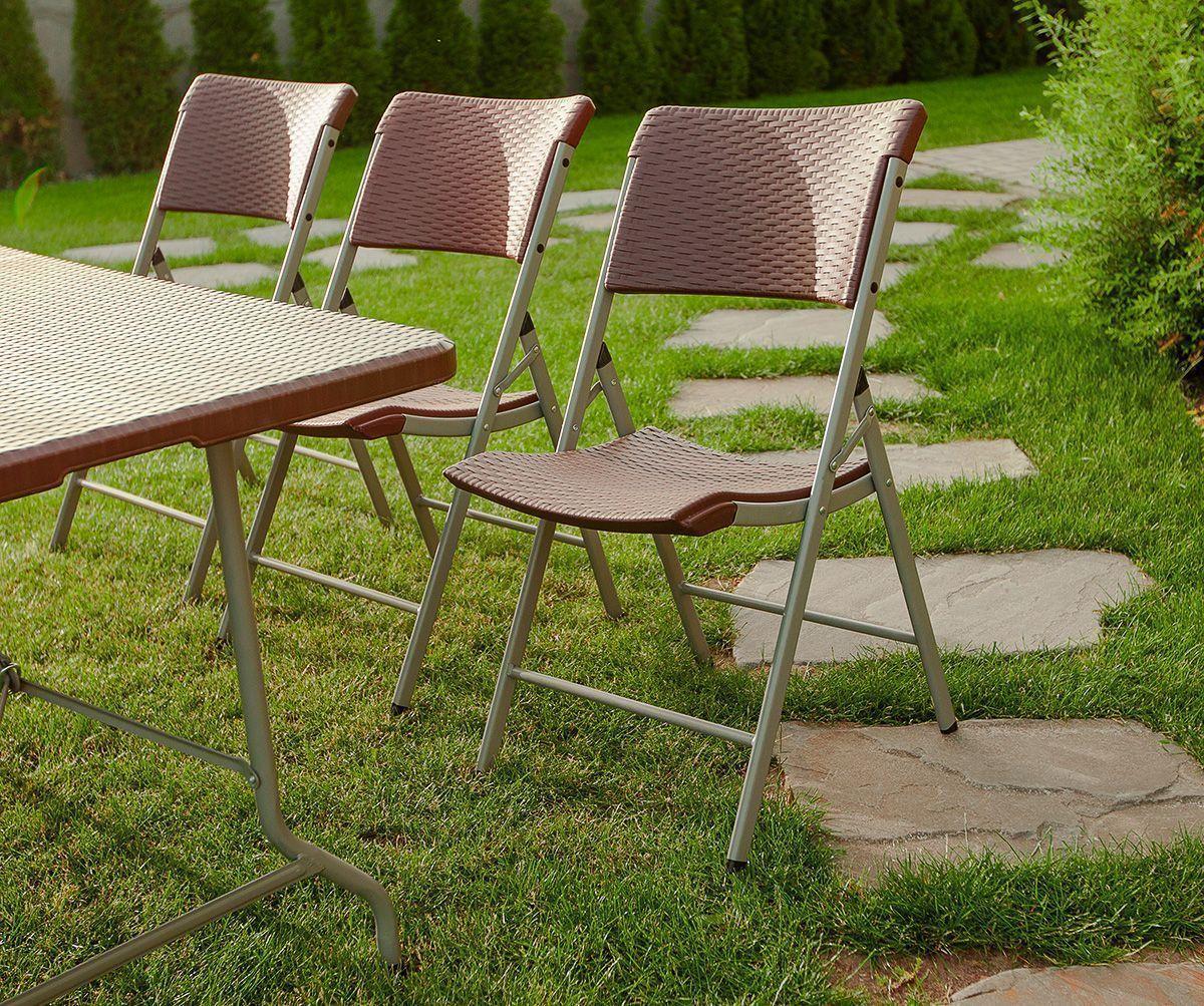 Набор складной садовой мебели CALVIANO (6 стульев, ротанг)