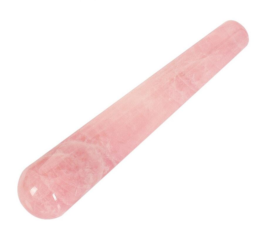 Массажная палочка кристалл двухголовик Розовый кварц