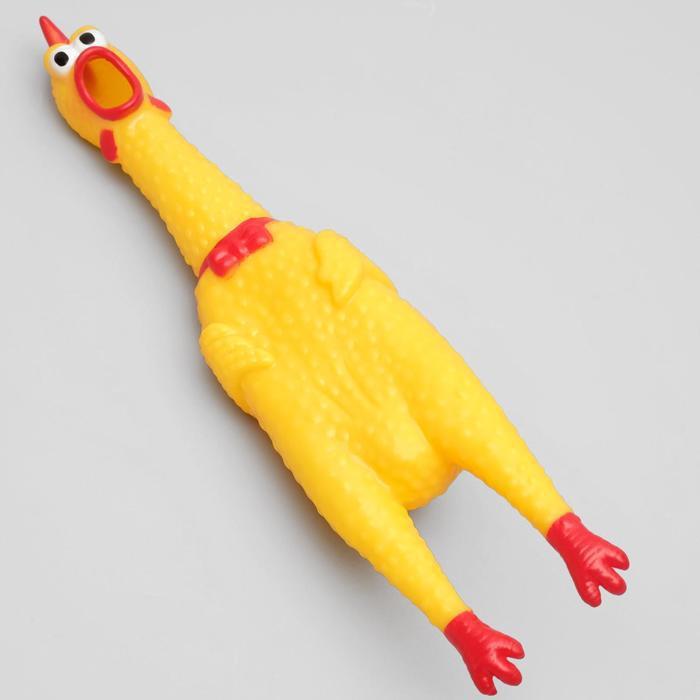 Игрушка пищащая "Задумчивая курица", 28 см - фото 1 - id-p140287280